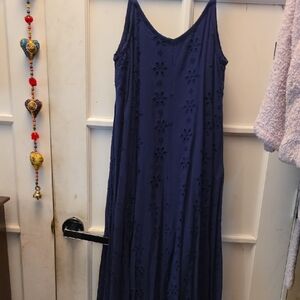 Torrid Blue Floral Maxi Dress, Lined, Spagetti Straps, Size 0.